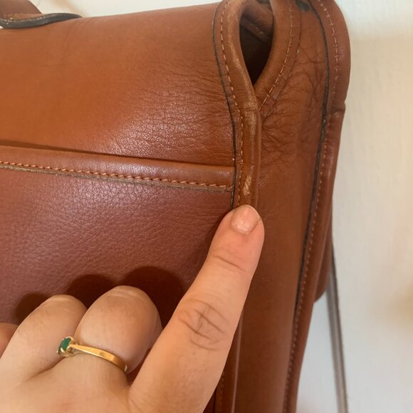 VTG COACH Metropolitan Briefcase 5180 Shoulder Bag British Tan Leather Brown - Picture 8 of 14